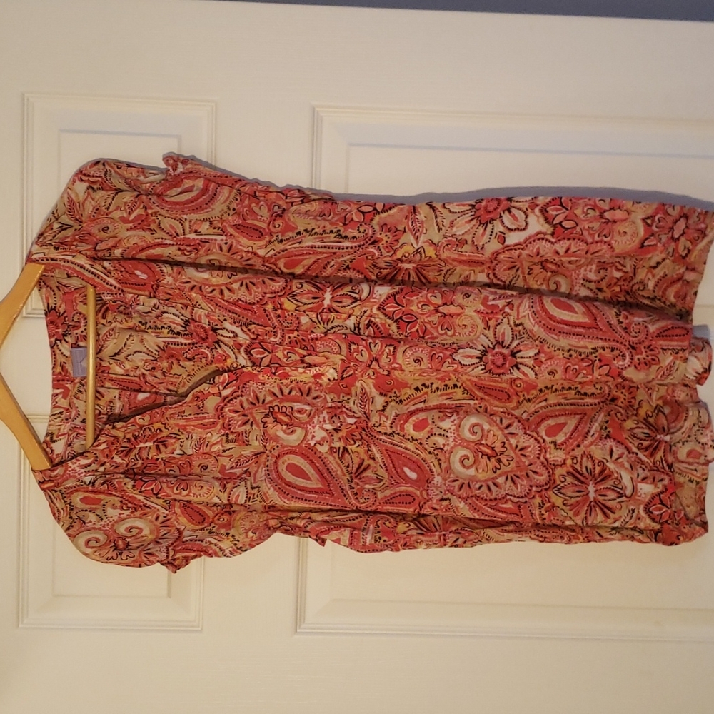 Coral Paisley Top